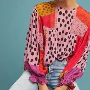 Anthropologie Eclectic Peasant Blouse by Bl-nk